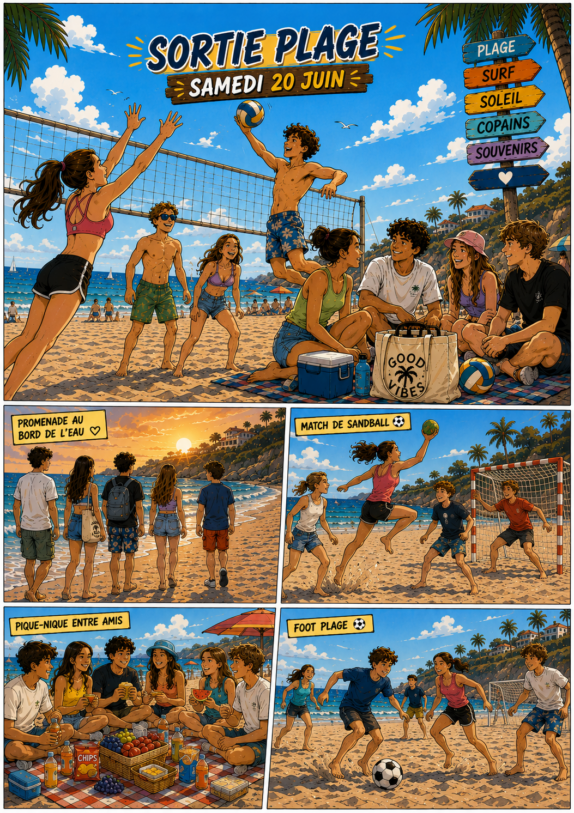 🌞🏖️ SORTIE PLAGE – JUNIORS 🏖️🌞